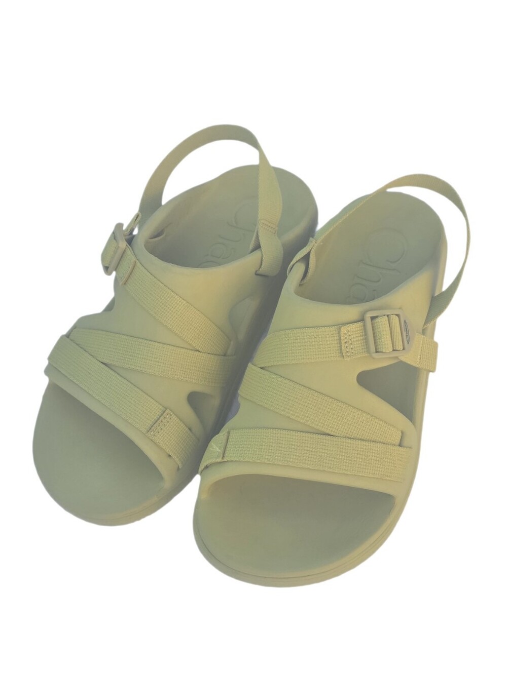 Chaco Chillos Sport Sandals Cress Green Pale Yellow Strap Women's Size 10 EUC - Picture 9 of 13